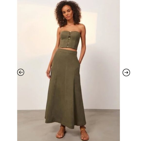 NWT's VIX Tiana Long Skirt - Evergreen Size Medium - Picture 1 of 6